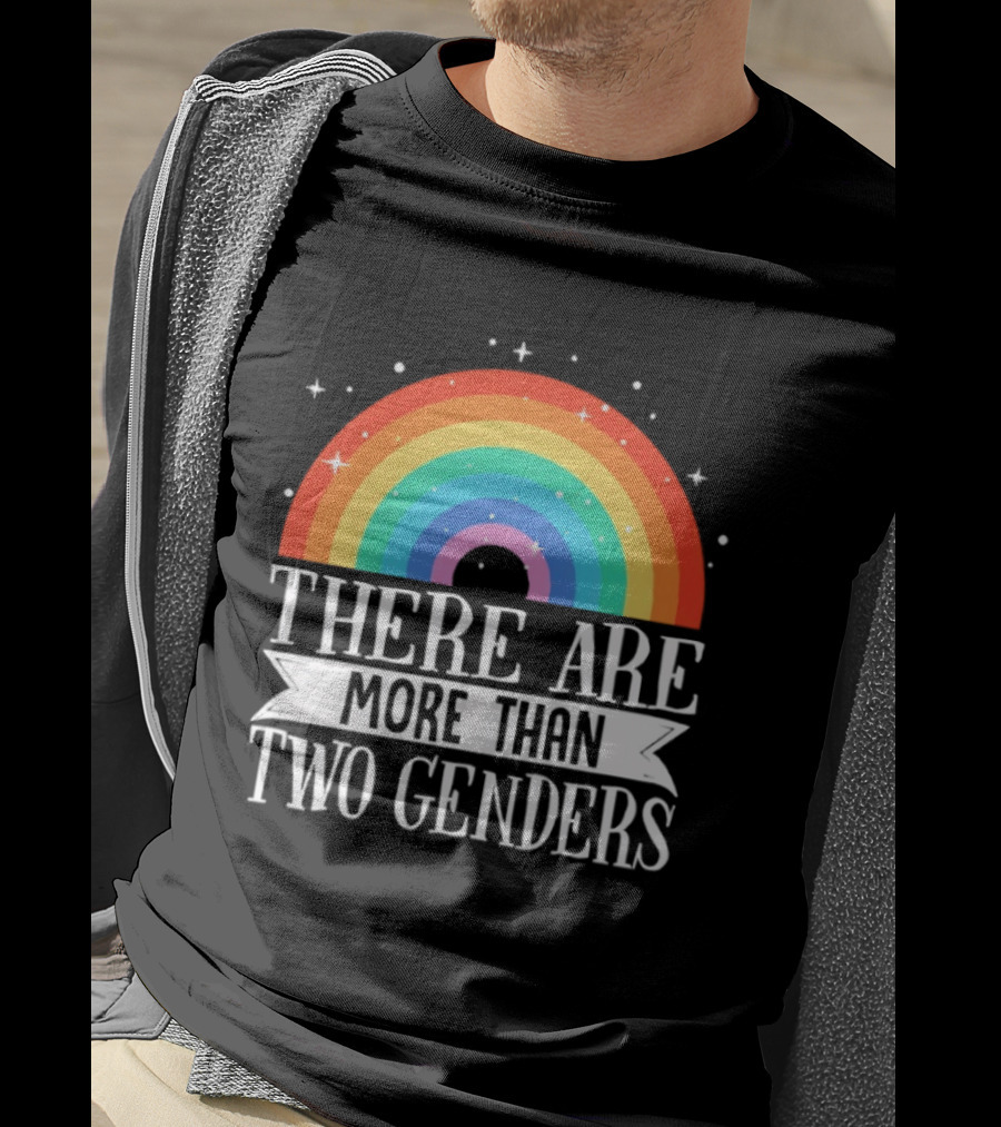 There Are More Than Two Genders Rainbow Pride LGBTQ+ Awareness T-Shirt
