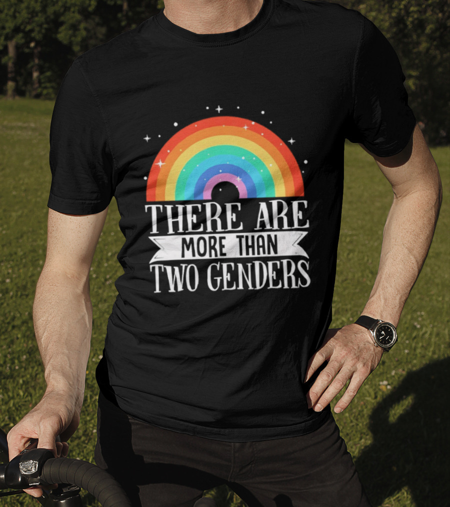 There Are More Than Two Genders Rainbow Pride LGBTQ+ Awareness T-Shirt