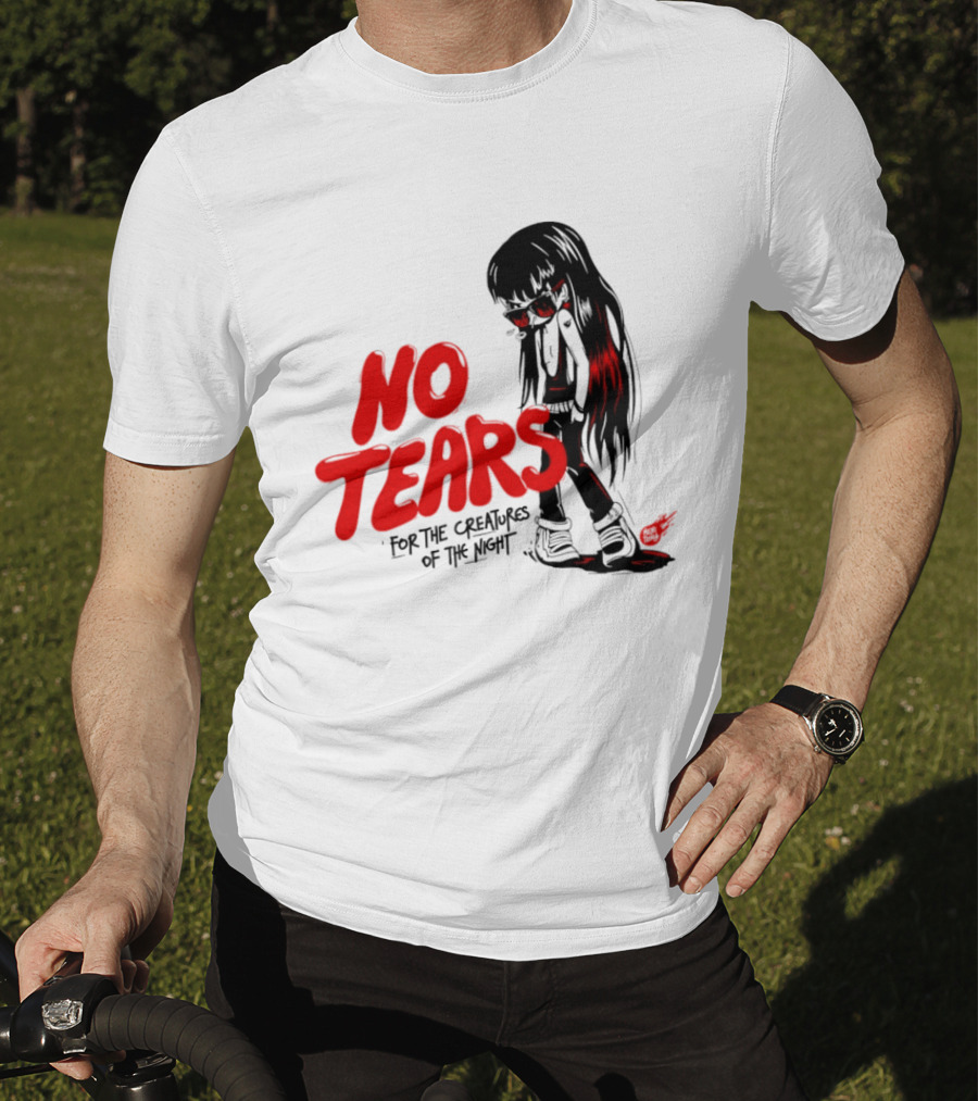 No Tears For The Creatures Of The Night Anime Gothic Style With Red Highlights T-Shirt