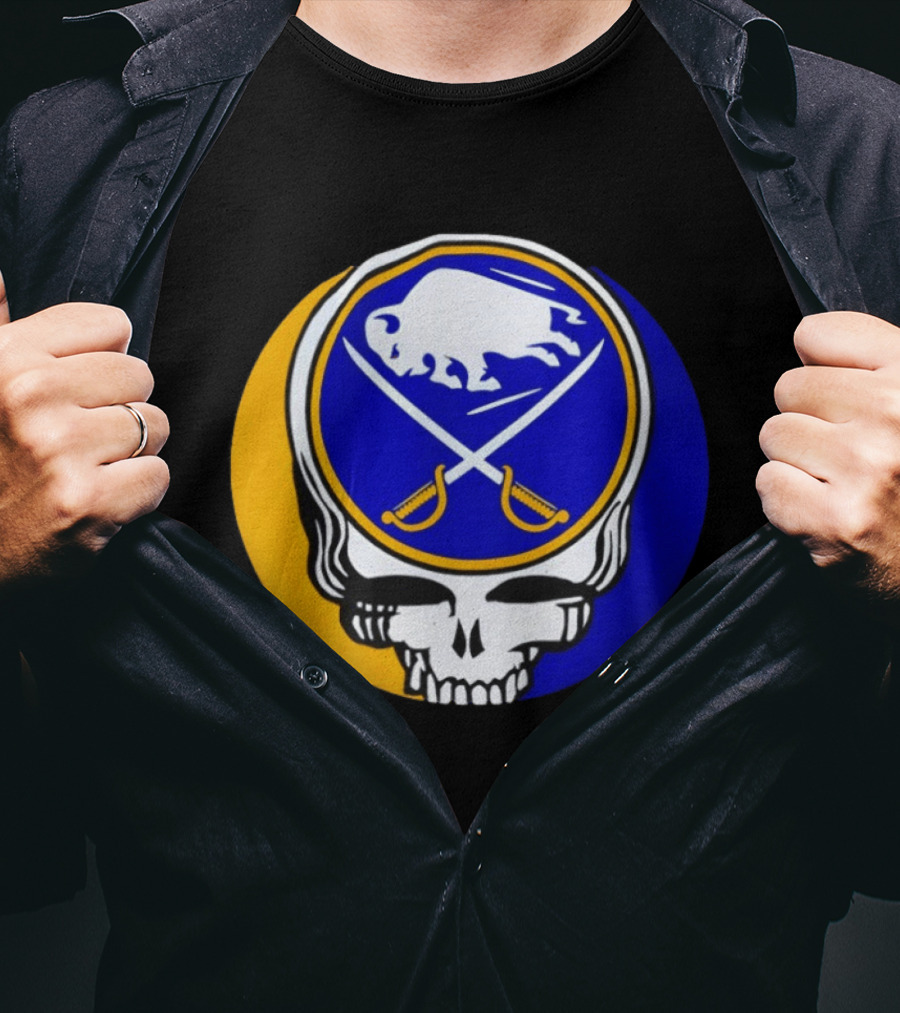 Buffalo Sabres Grateful Dead Steal Your Face Hockey 2026 Collaboration T-Shirt