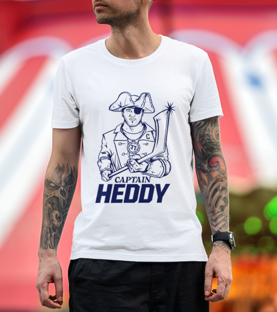 Captain Heddy C Logo Pirate Eye Patch Sword T-Shirt