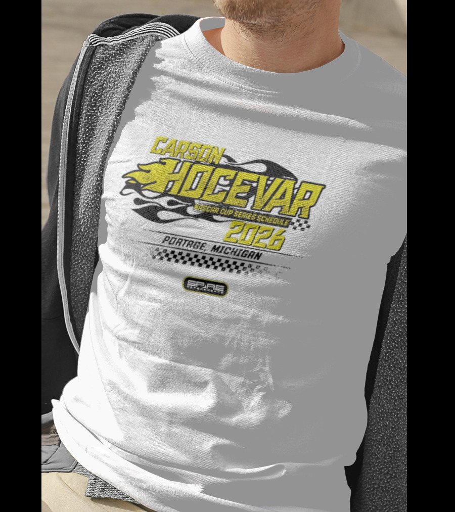 Carson Hocevar Nascar Cup Series Schedule 2026 Portage Michigan Racing 77 T-Shirt
