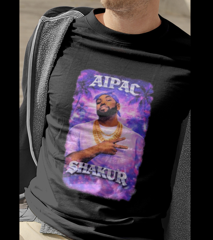 Aipac Shakur Bandana Chains Purple T-Shirt