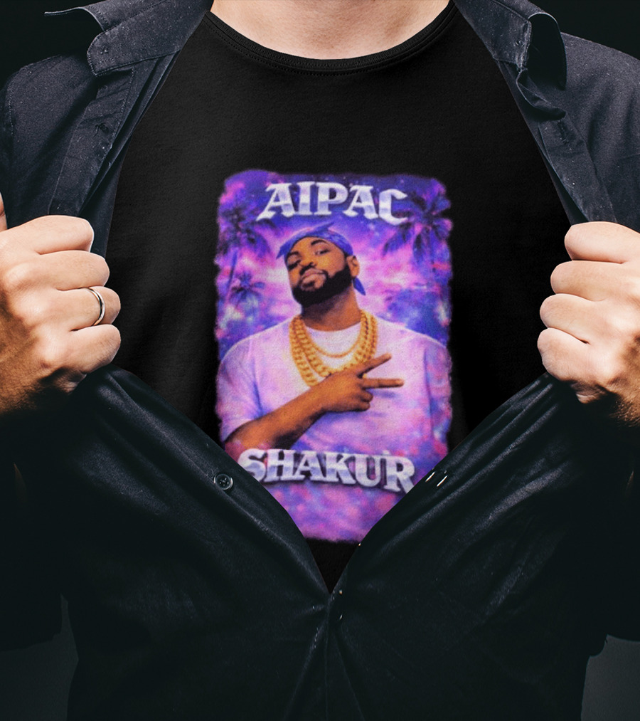 Aipac Shakur Bandana Chains Purple T-Shirt
