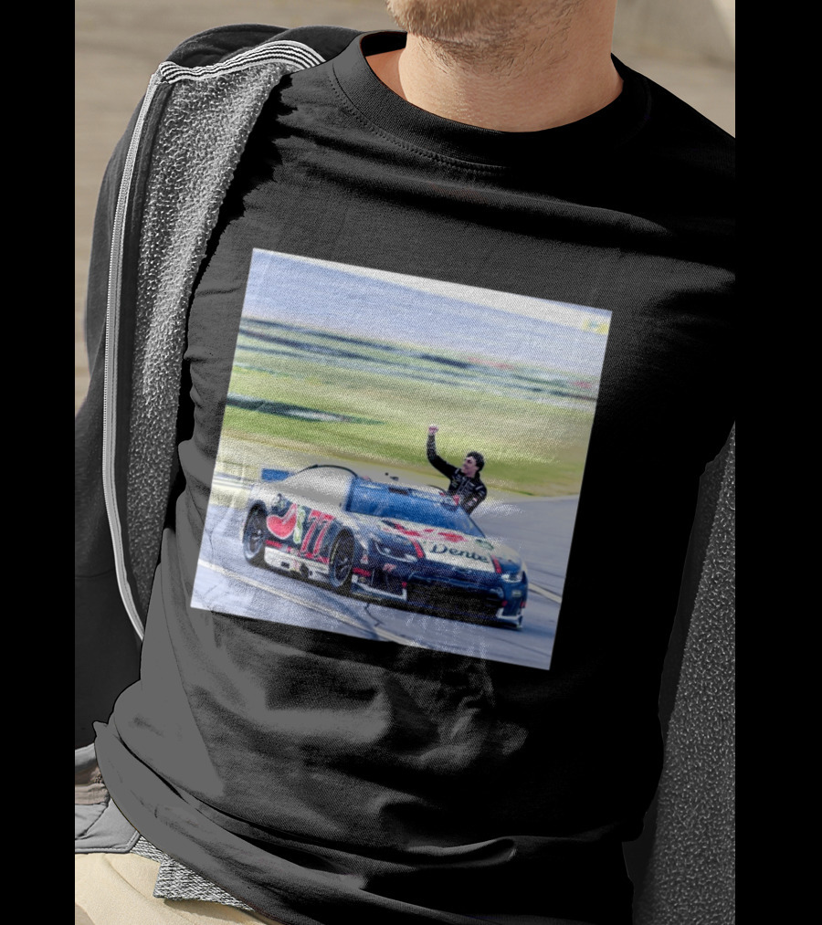 Carson Hocevar First Win Nascar Cup Series 2026 Talladega Number 77 Car Victory Celebrating Dente T-Shirt