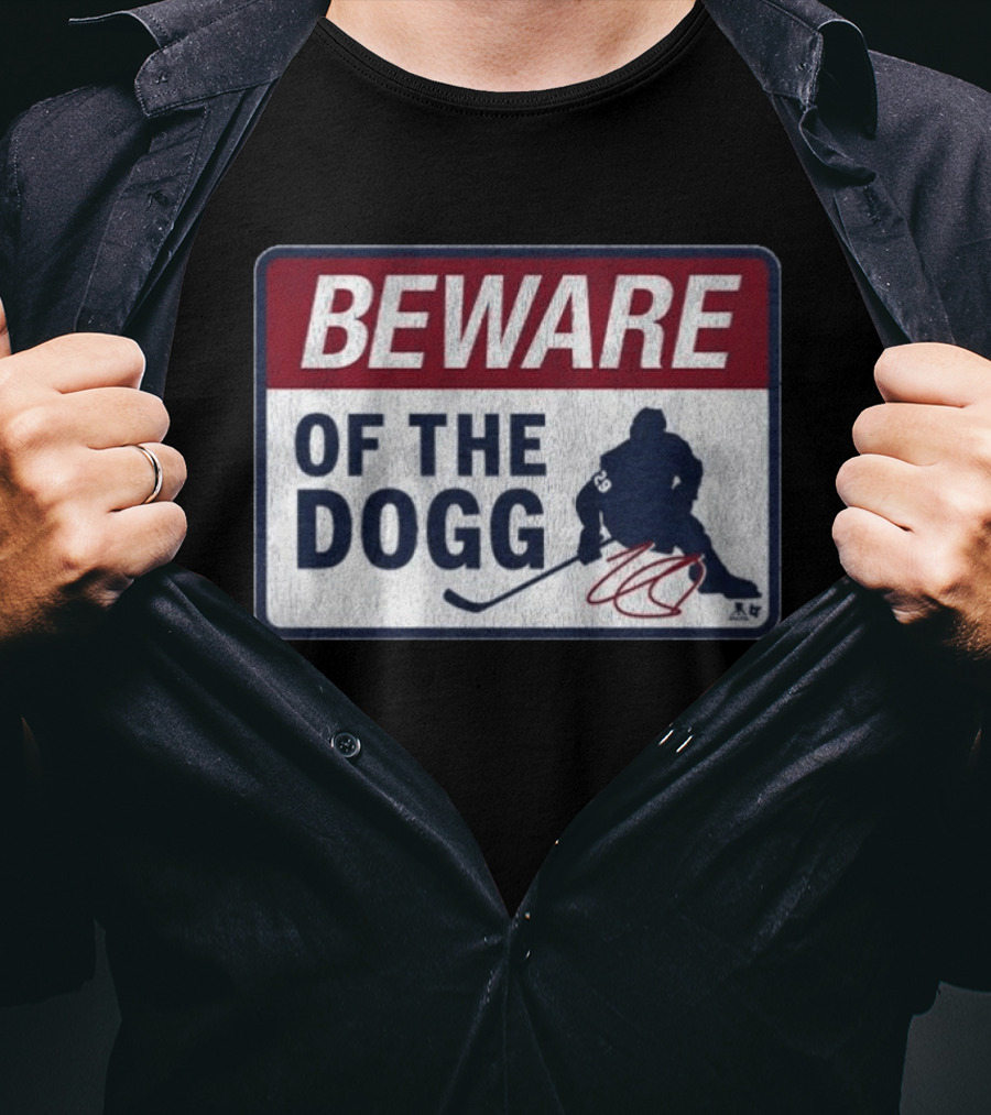 Beware Of The Dogg Hockey Silhouette Number 29 Nathan MacKinnon Signature T-Shirt