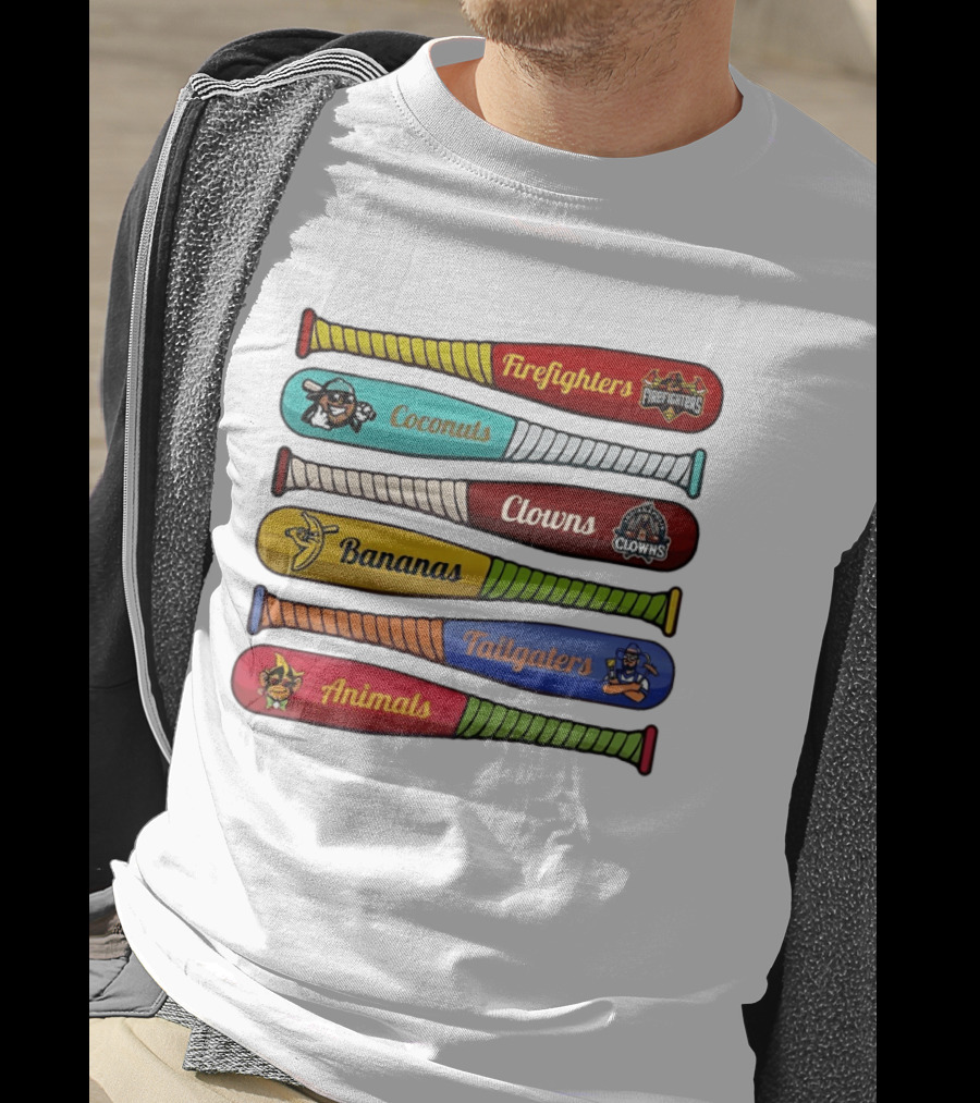 Firefighters Coconuts Clowns Bananas Tailgaters Animals Baseball Bats T-Shirt