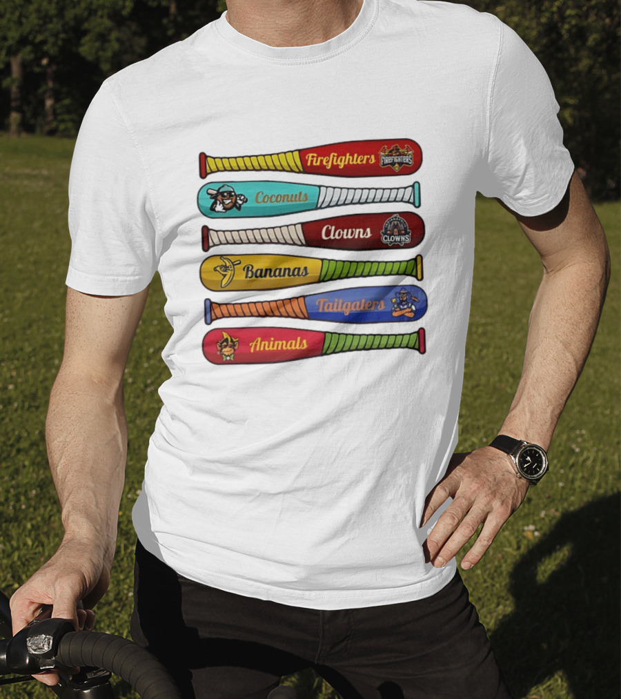 Firefighters Coconuts Clowns Bananas Tailgaters Animals Baseball Bats T-Shirt