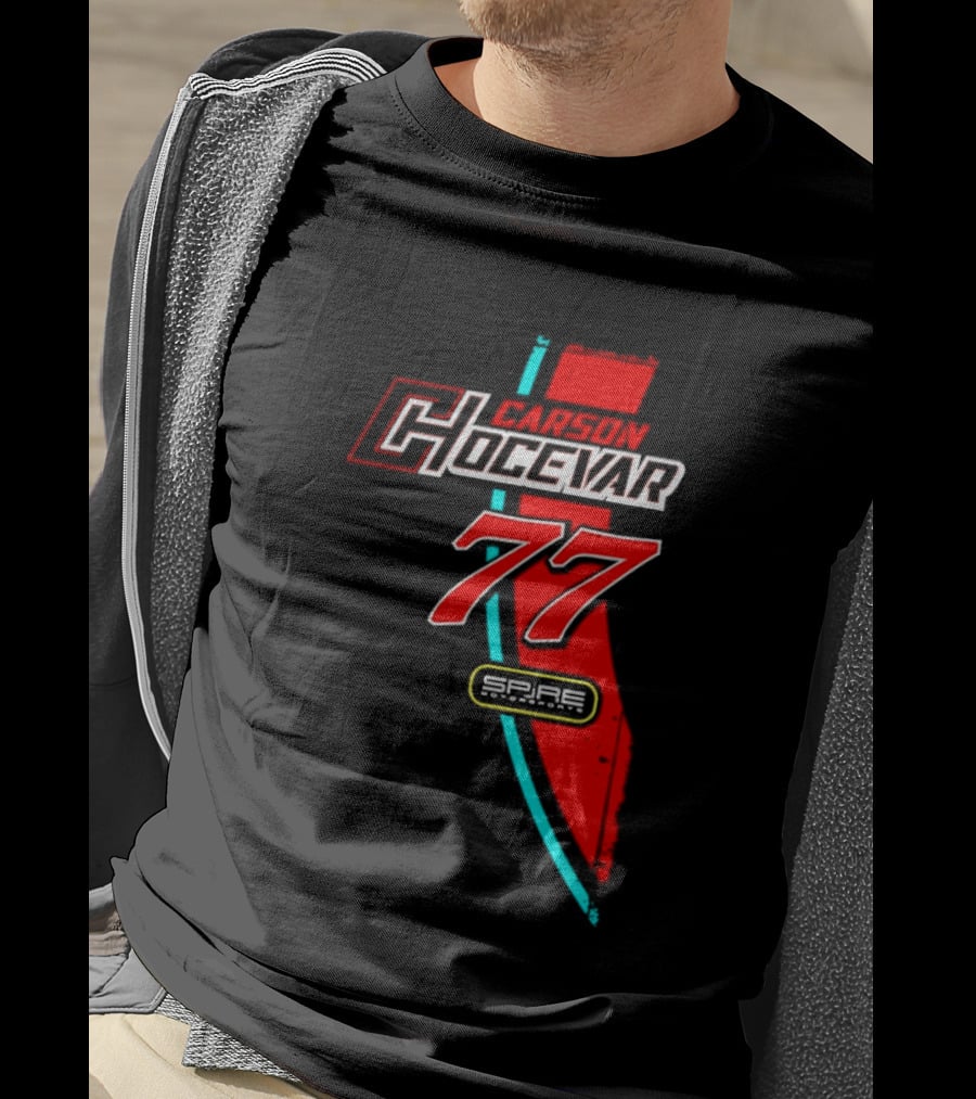 Carson Hocevar 77 Red Blue Spire Motorsports Nascar 2026 T-Shirt