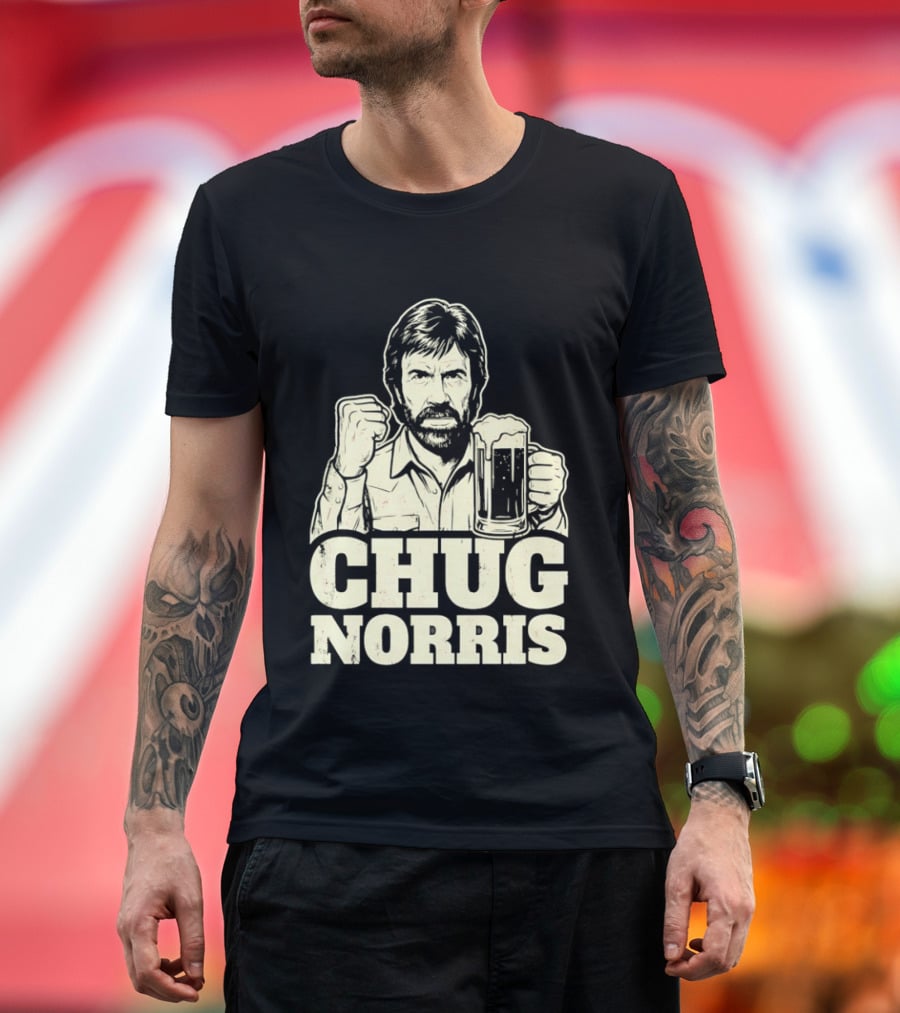 Chug Norris Beer Funny Drinking Joke T-Shirt