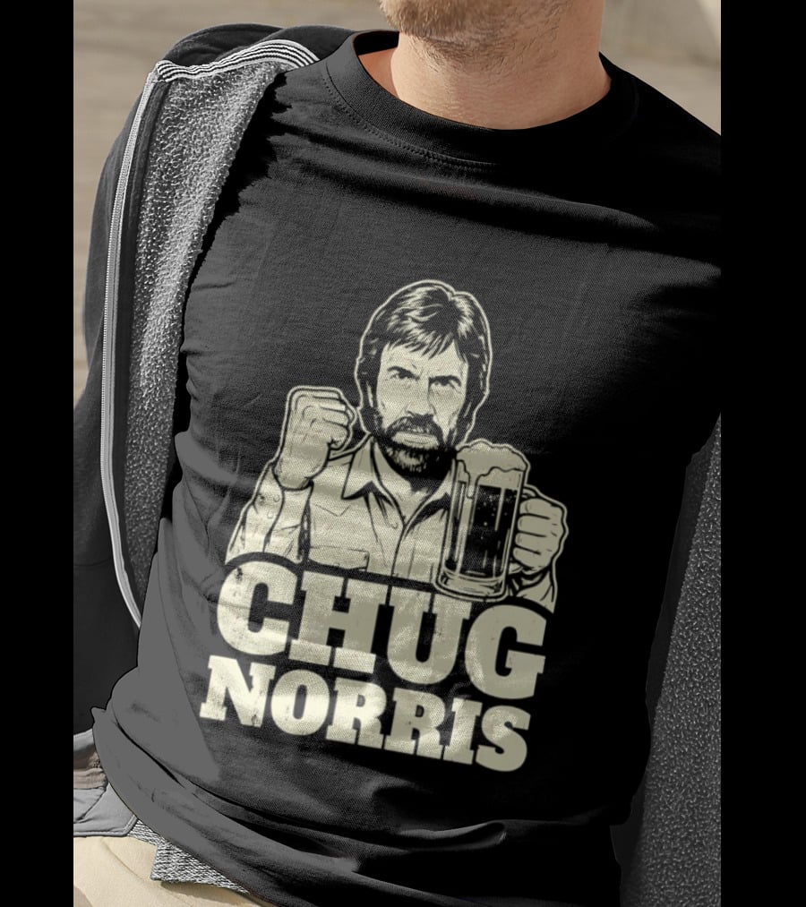 Chug Norris Beer Funny Drinking Joke T-Shirt