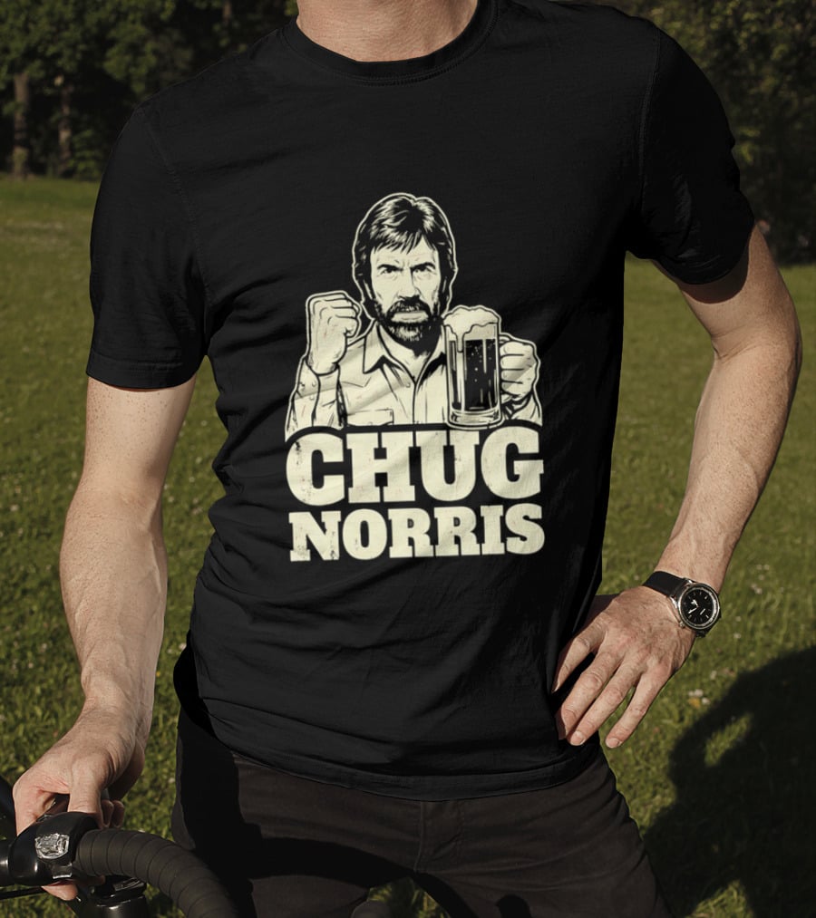 Chug Norris Beer Funny Drinking Joke T-Shirt