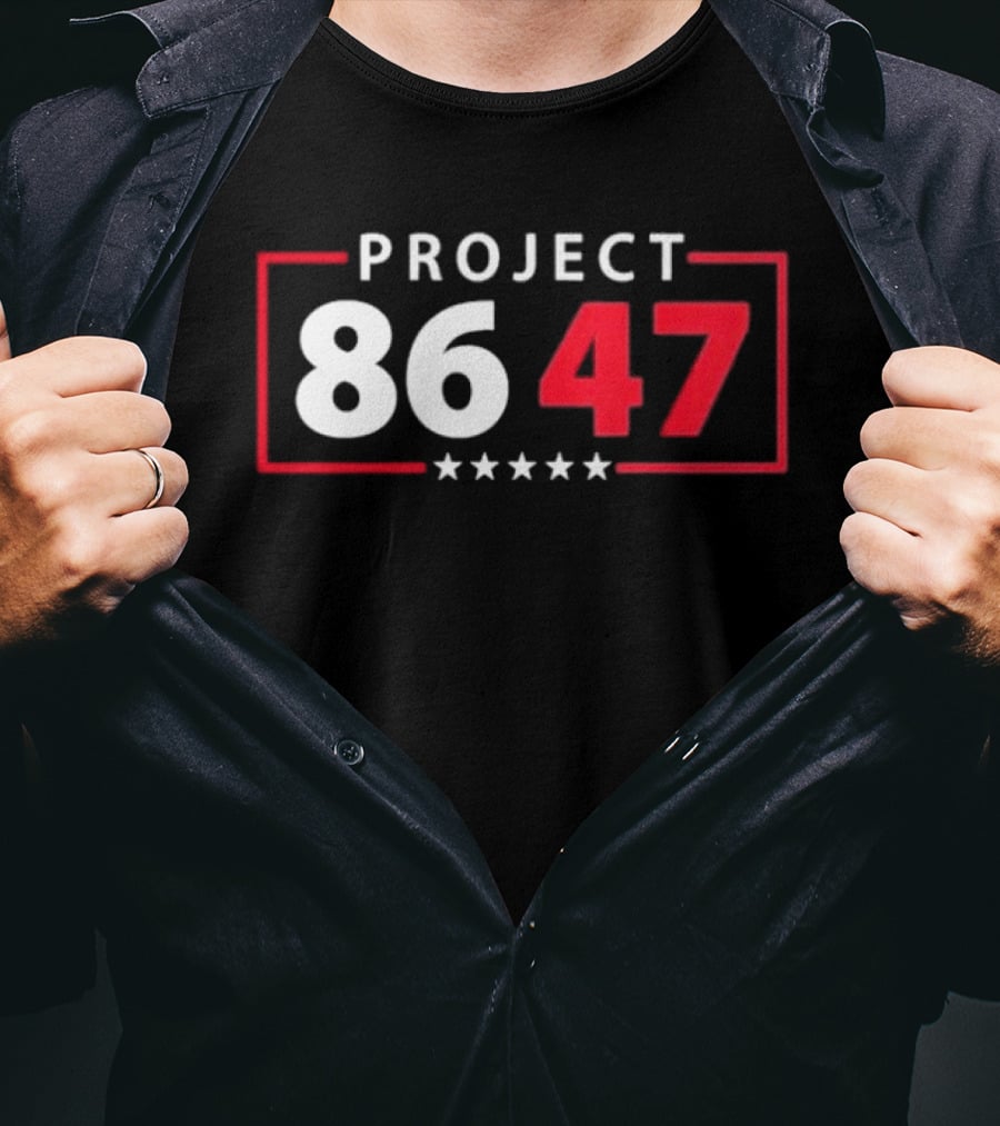 Project 8647 White Red Stars T-Shirt
