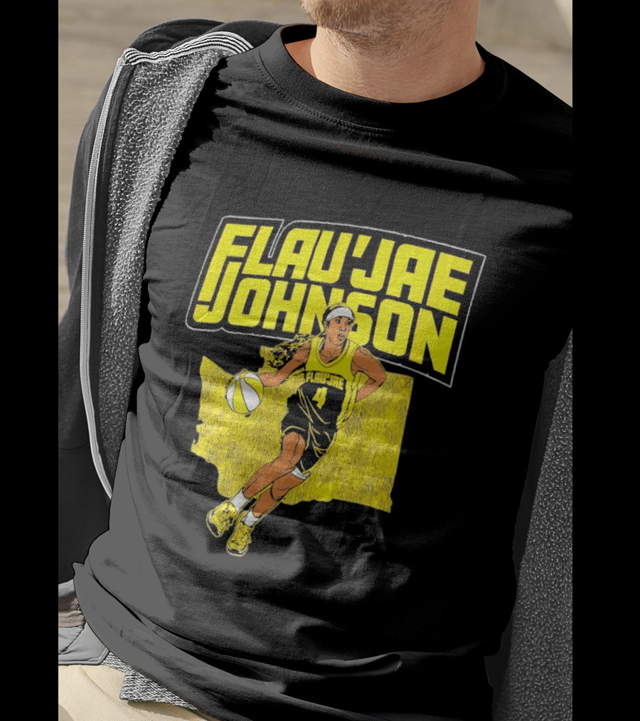 Flau'jae Johnson Basketball Illustration Yellow Seattle Storm T-Shirt