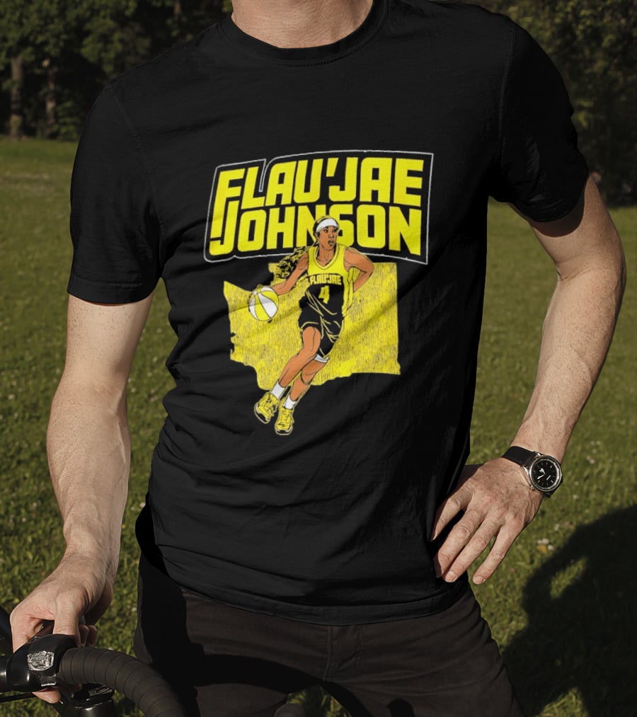 Flau'jae Johnson Basketball Illustration Yellow Seattle Storm T-Shirt