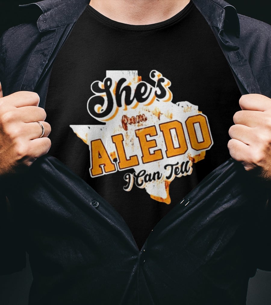 She's From Aledo I Can Tell Texas Map T-Shirt