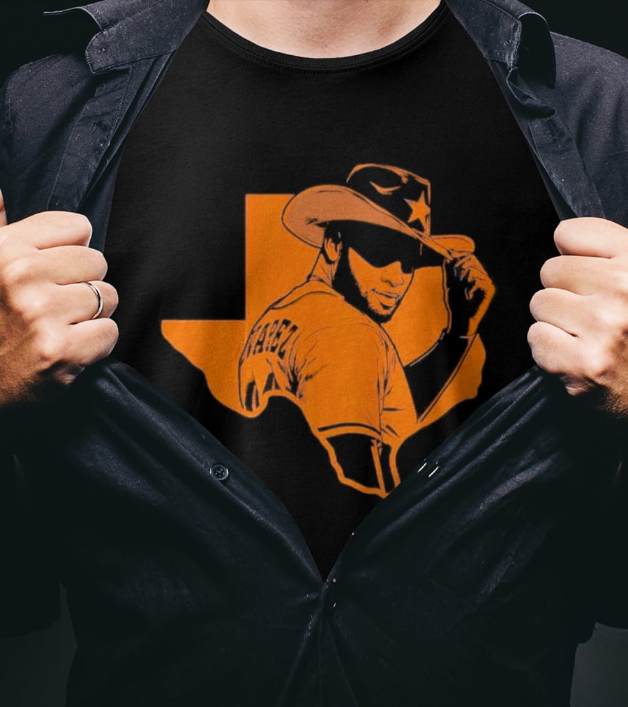 Yordan Alvarez Texas Cowboy Silhouette Hat T-Shirt