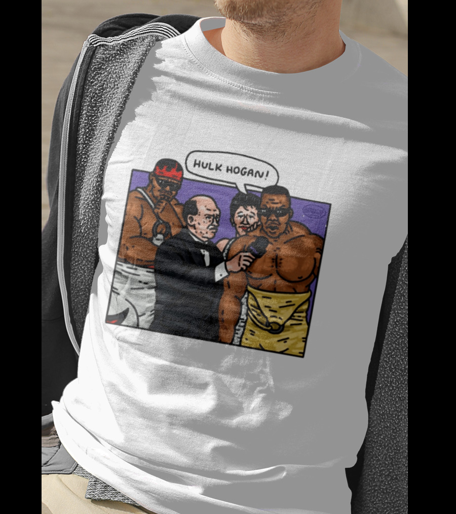 Culture Kings WWE Hulk Hogan Wrestlers Cartoon Interview Scene T-Shirt