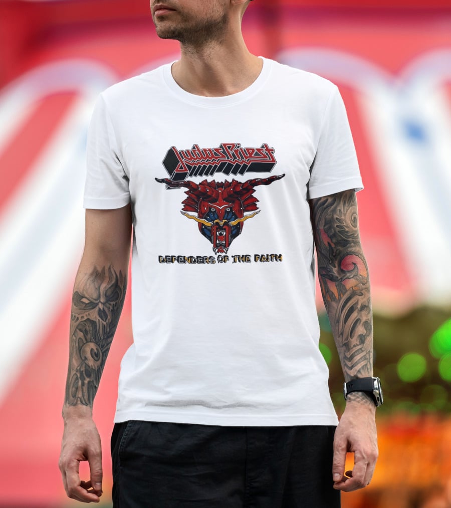 Judas Priest Defenders Of The Faith Album Cover Art Demon Helmet T-Shirt