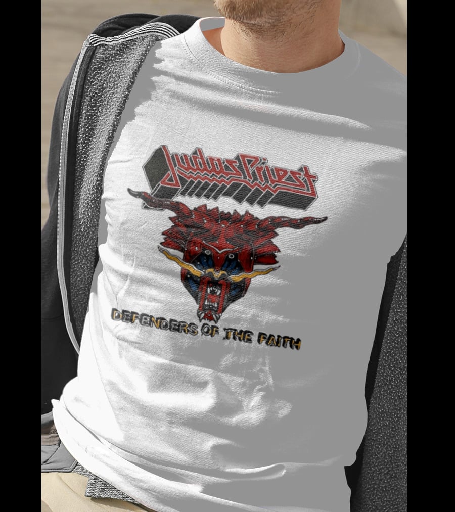 Judas Priest Defenders Of The Faith Album Cover Art Demon Helmet T-Shirt