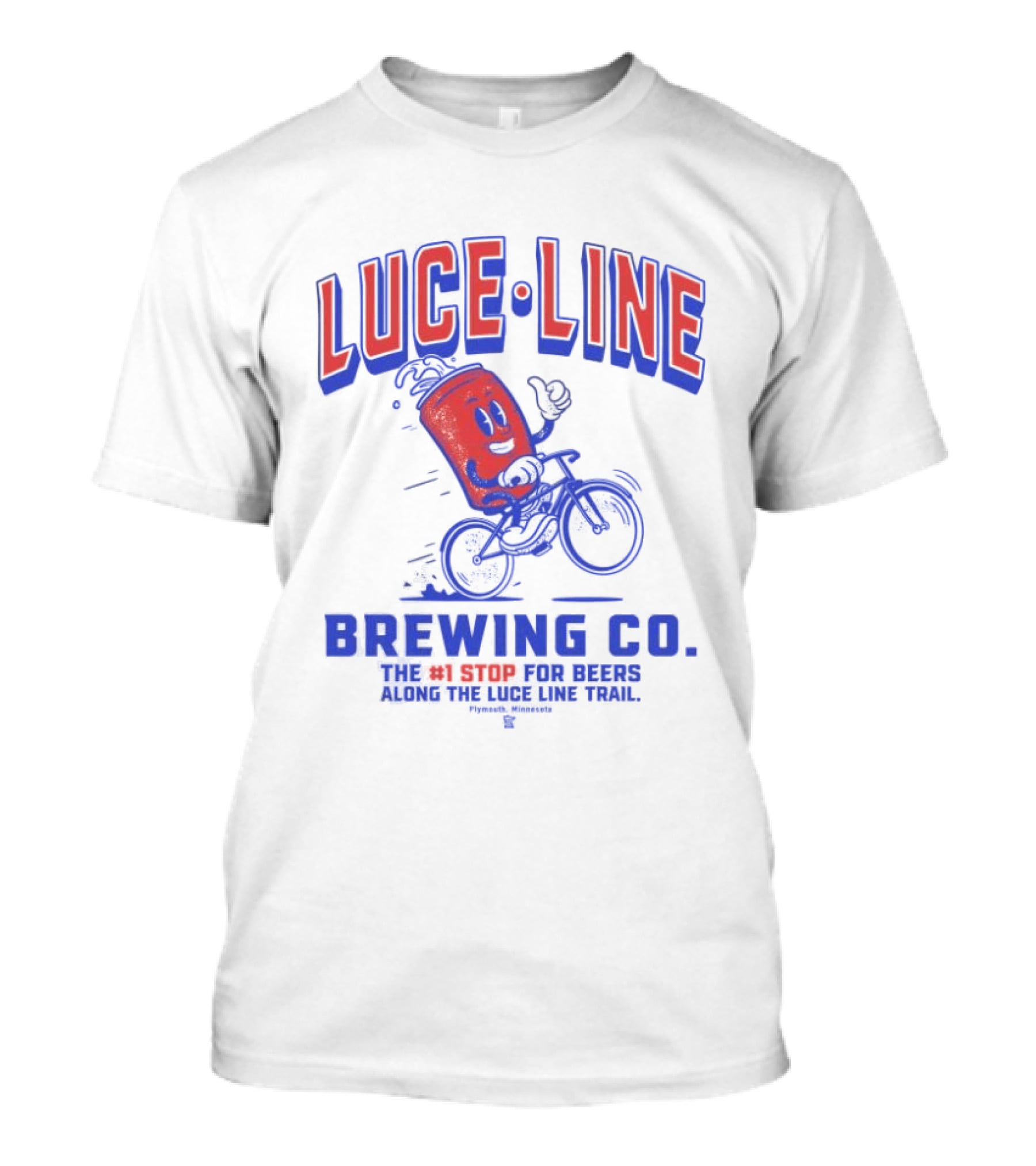 Luce Line Brewing Co The 1 Stop For Beers Along The Luce Line Trail Featuring Cycling Can T-Shirt