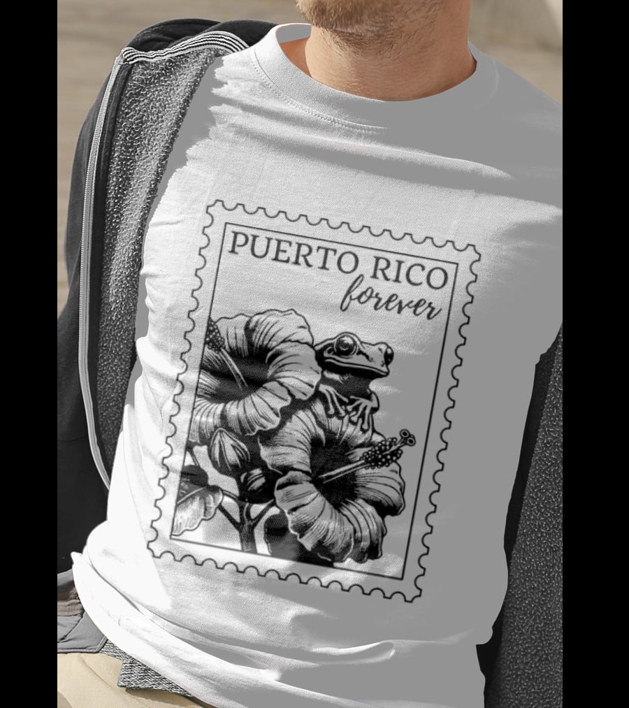 Puerto Rico Forever Hibiscus Stamp T-Shirt