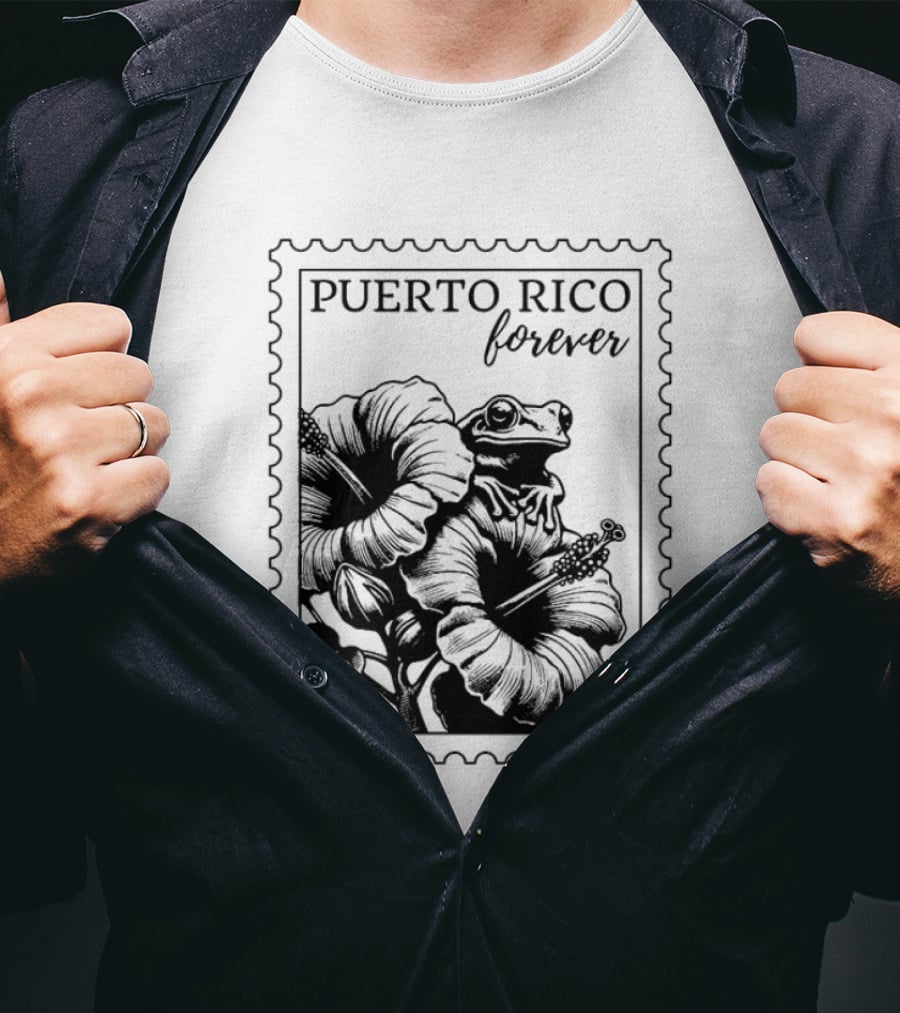 Puerto Rico Forever Hibiscus Stamp T-Shirt