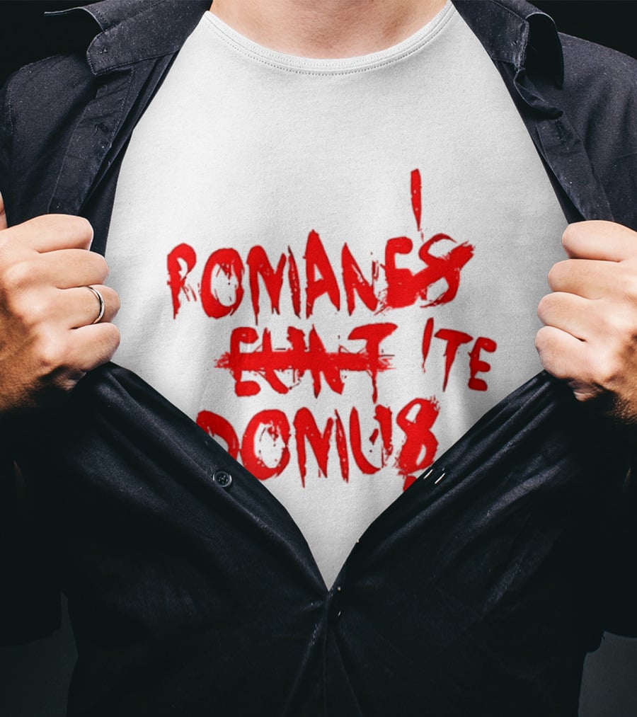 Romanes Eunt Domus Graffiti Style Python Sketch Monty Python Joke T-Shirt
