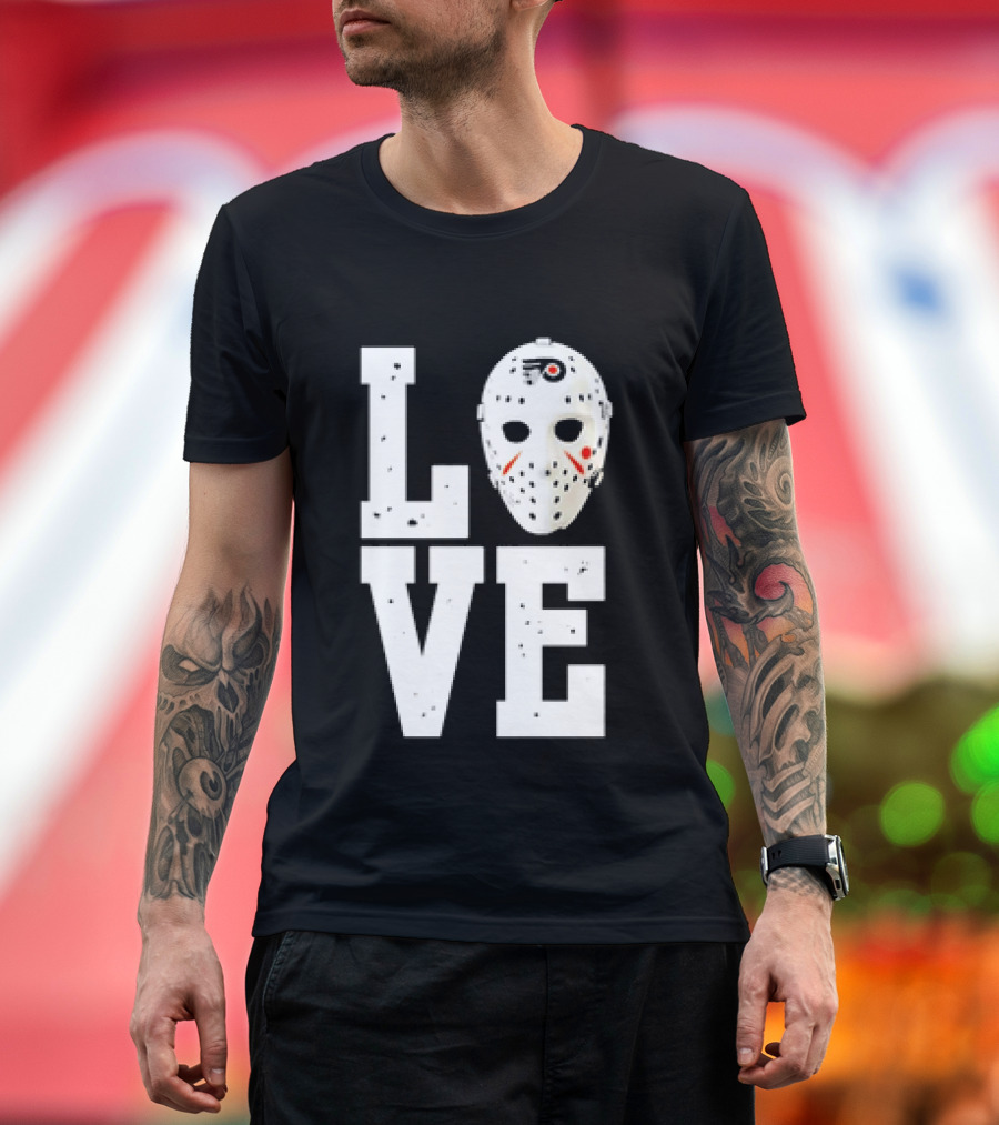 Philadelphia Flyers Love Hockey Goalie Mask T-Shirt