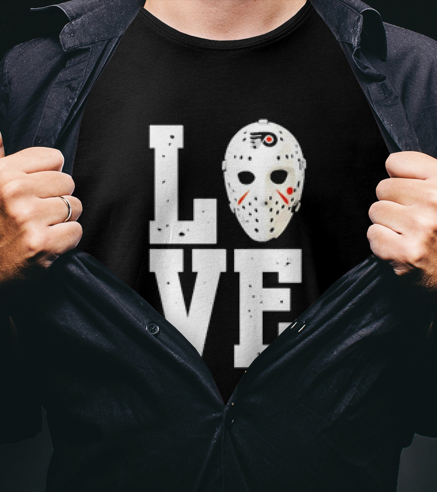 Philadelphia Flyers Love Hockey Goalie Mask T-Shirt