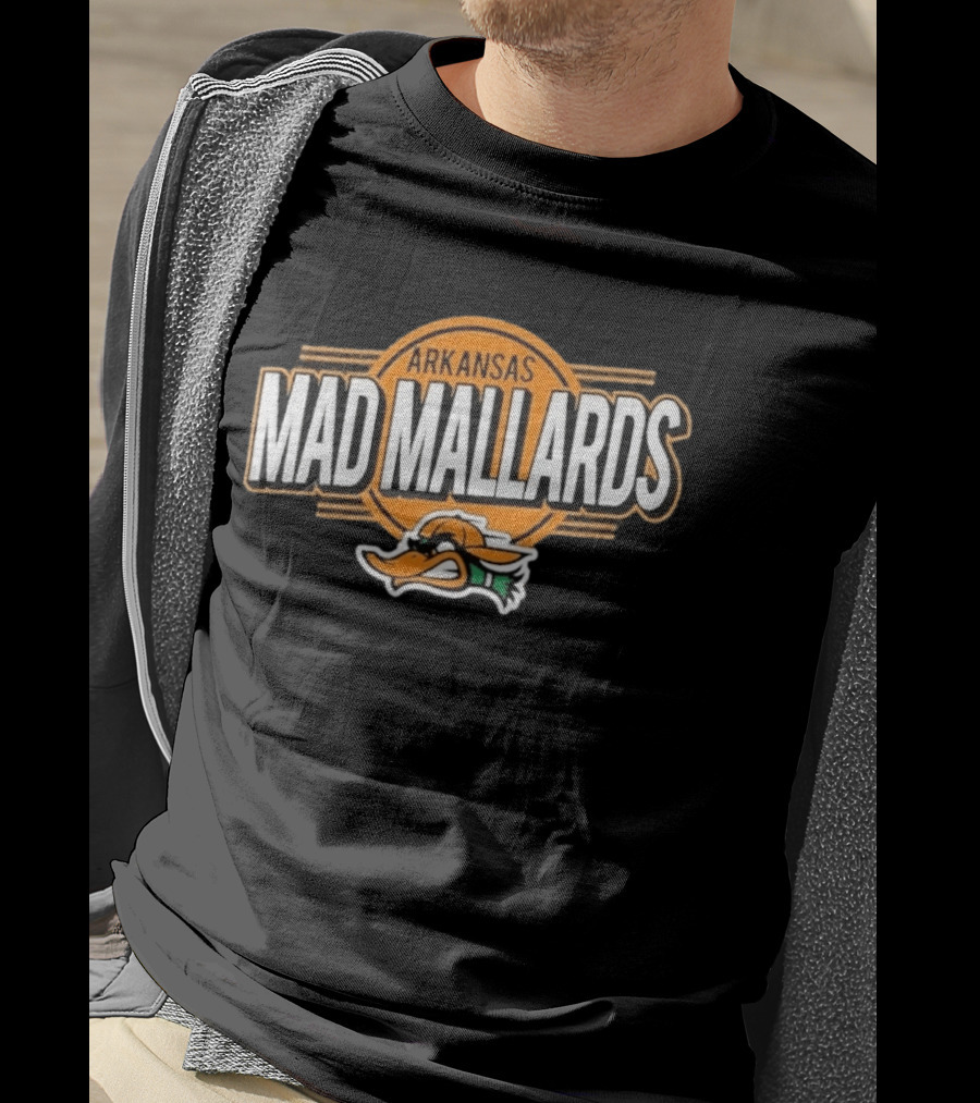 Arkansas Mad Mallards Logo With Duck Face T-Shirt