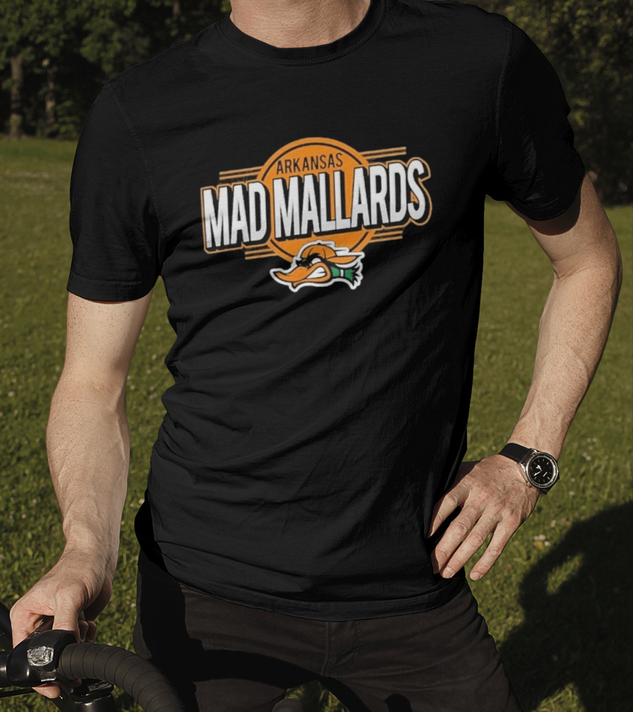 Arkansas Mad Mallards Logo With Duck Face T-Shirt