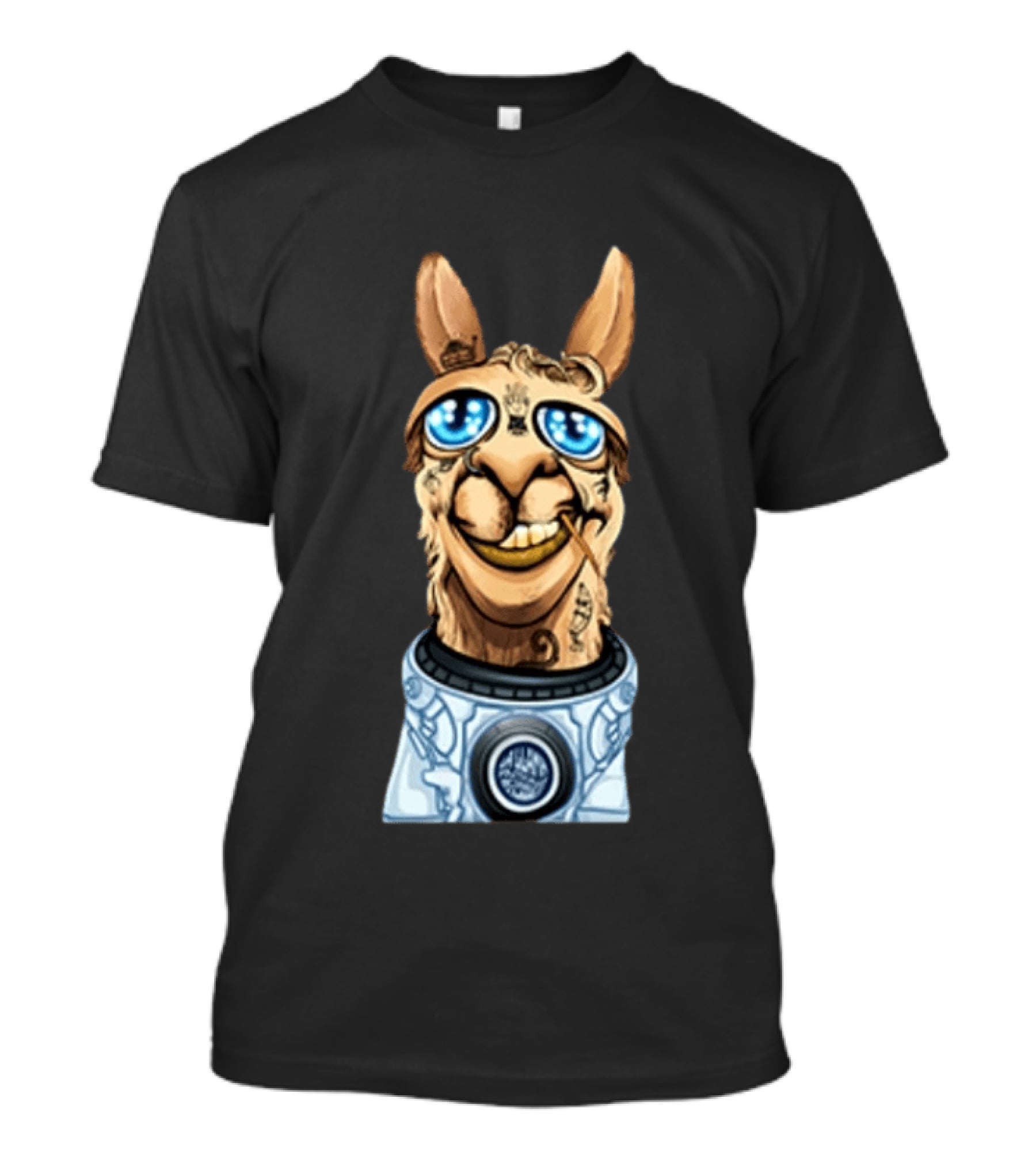 Astronaut Llama Space Adventure With Cosmic Glasses And Spacesuit T-Shirt