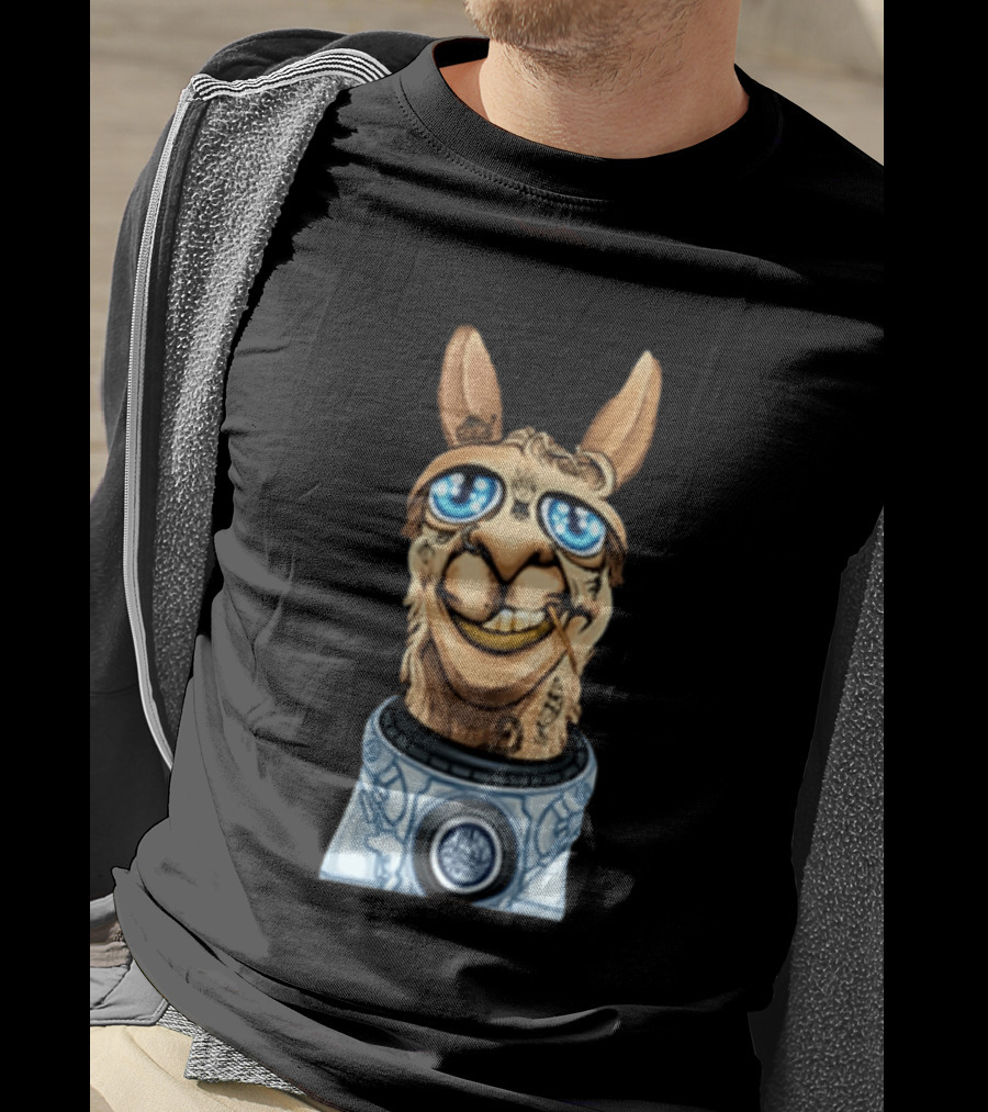 Astronaut Llama Space Adventure With Cosmic Glasses And Spacesuit T-Shirt