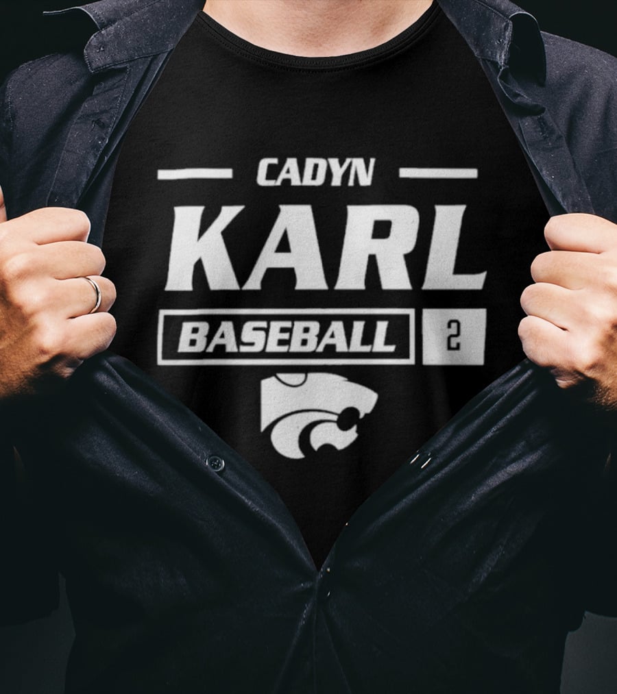 K State Wildcats 2026 Cadyn Karl Baseball 2 T-Shirt