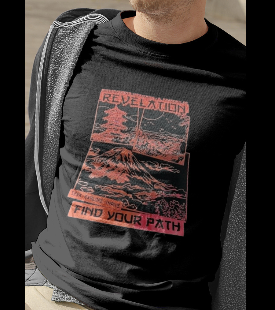 Discovering Heritage Journey Revelation Seek Explore Thrive Find Your Path Mountain Pagoda Landscape T-Shirt