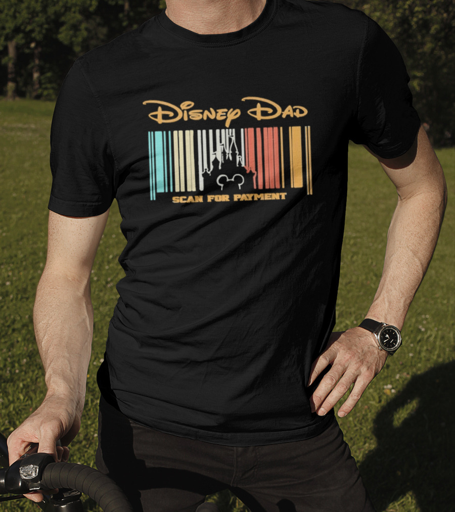 Disney Dad Barcode Castle Scan For Payment Father's Day T-Shirt