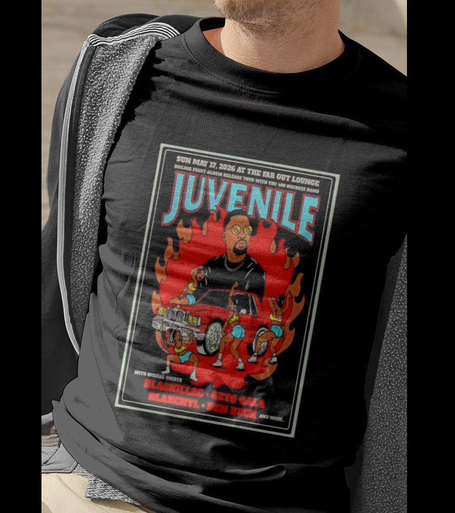 Juvenile Live Concert At The Far Out Lounge Austin TX May 17 2026 Featuring Truck Music And Dance T-Shirt