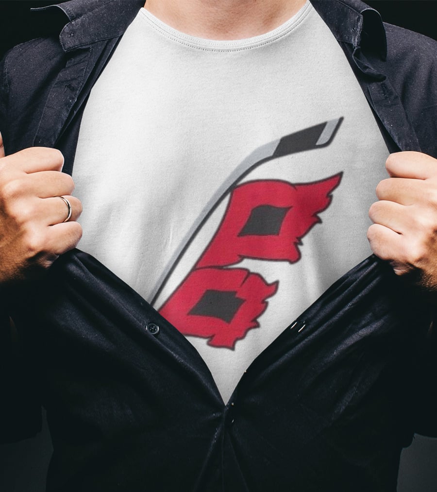 Carolina Hurricanes Red Storm Surge Hockey Stick Flag T-Shirt