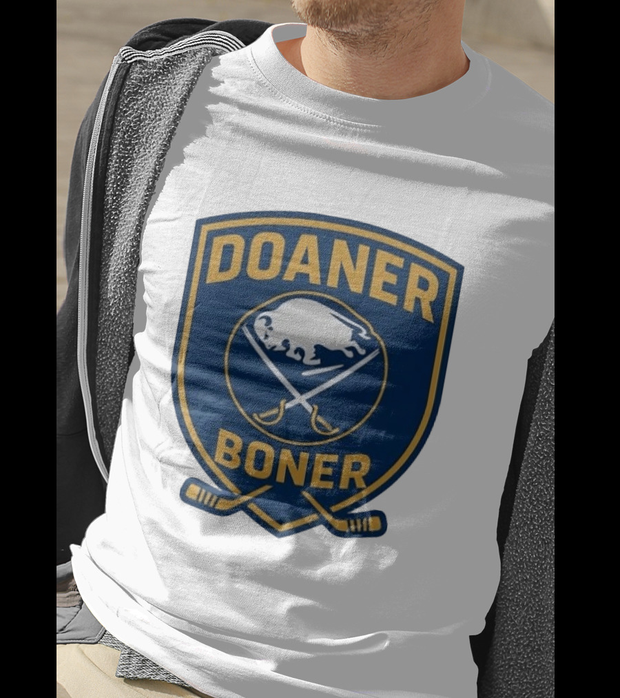 Buffalo Sabres Doaner Boner Logo With Crossed Hockey Sticks T-Shirt