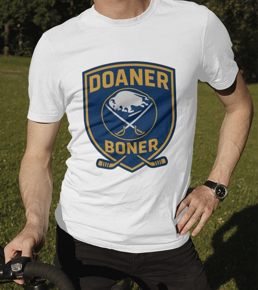 Buffalo Sabres Doaner Boner Logo With Crossed Hockey Sticks T-Shirt