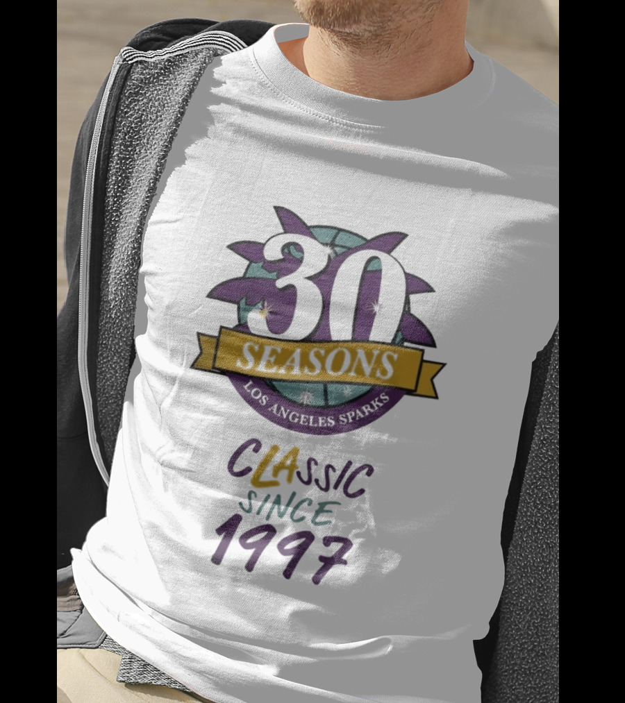Los Angeles Sparks 30 Seasons Classic Since 1997 Celebration T-Shirt