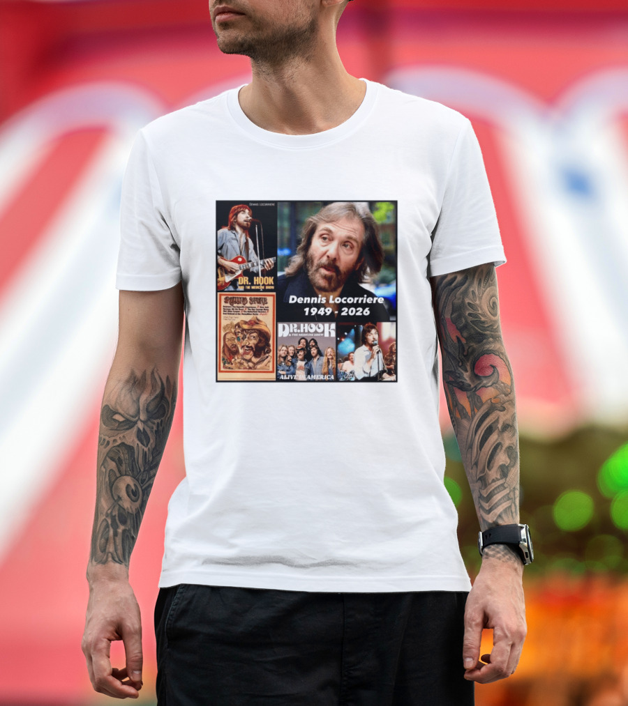 Dennis Locorriere Dr. Hook The Medicine Show 1949 2026 Alive America Rolling Stone T-Shirt