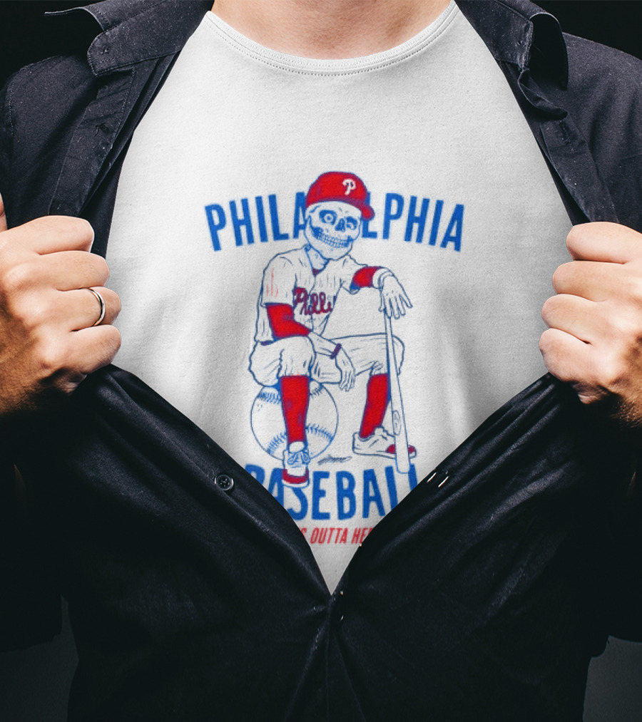 Philadelphia Baseball Phillies Skeleton It's Outta Here T-Shirt