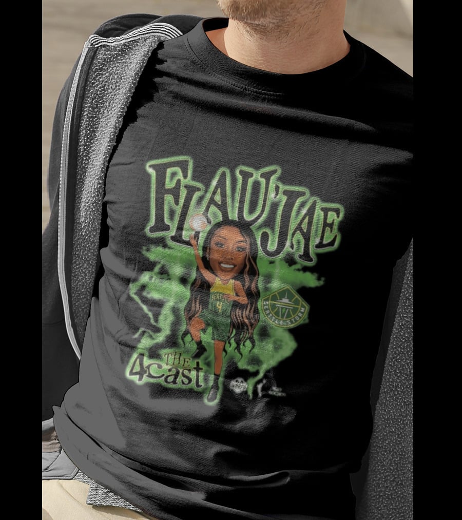 Seattle Storm Flau'jae Johnson The 4Cast Team Playa Society T-Shirt