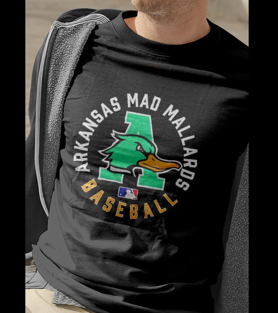 Arkansas Mad Mallards Baseball Team Logo With Iconic Duck And MLB T-Shirt