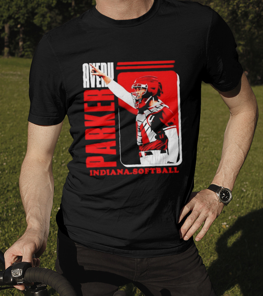 Avery Parker Indiana Softball Catcher Player Red And White Uniform T-Shirt