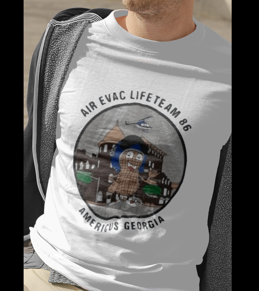 Air Evac Lifeteam 86 Americus Georgia Helicopter Peanut T-Shirt