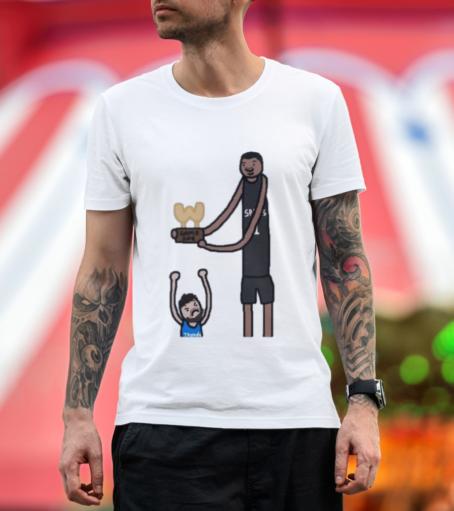 Spurs Victor Wembanyama Game One Vs Thunder Basketball Cartoon T-Shirt