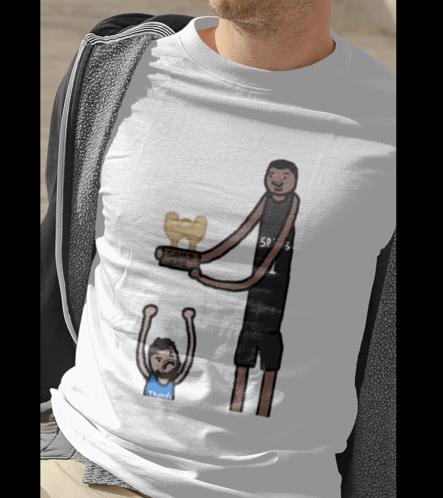 Spurs Victor Wembanyama Game One Vs Thunder Basketball Cartoon T-Shirt